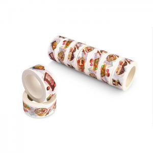 China Coloured Floral Washi Paper Tape , Thin Patterned Craft Tape Rubber Adhesive on sale