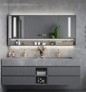 Quality Modern Bathroom Vanity Sink Cabinet Solid Wood Furniture Double Cabinet wholesale