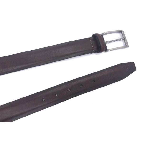 Handmade Genuine 100% Cow Leather Dress Belts For Men Brushed Gunmetal Metal Color