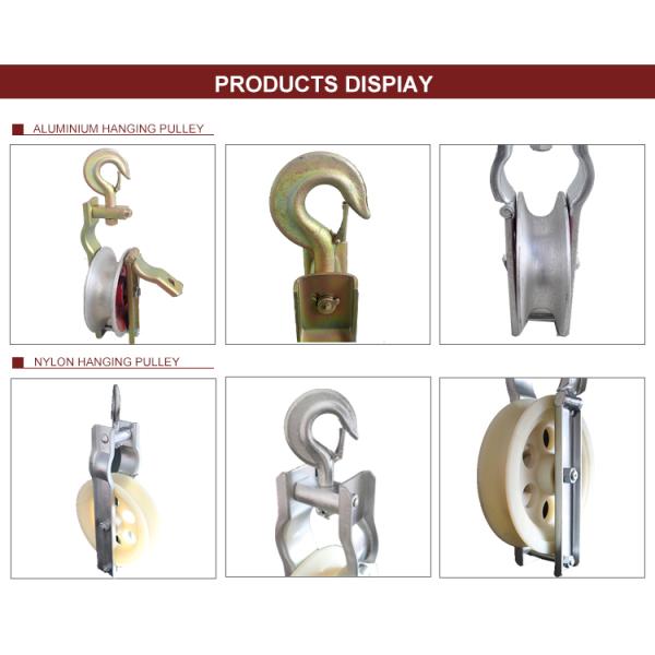Hanging Cable Hook Roller , Single Wheel Cable Block Pulley Transmission Line Stringing Tools