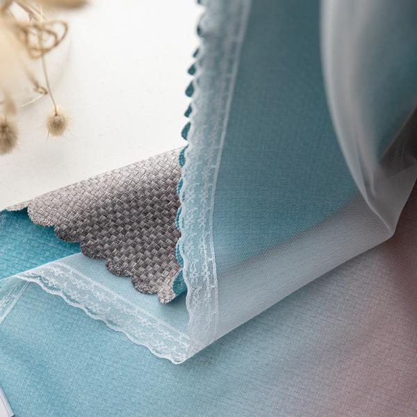 Linen Embroidered Sheer Panel Curtains 100% Polyester Blackout