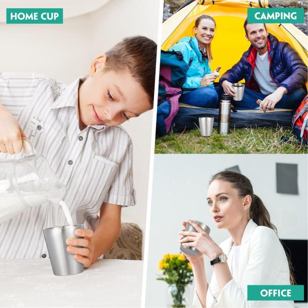 4 Pieces Stackable Stainless Steel Kids Tumblers Sturdy And User Friendly Metal Cups For School And Picnics