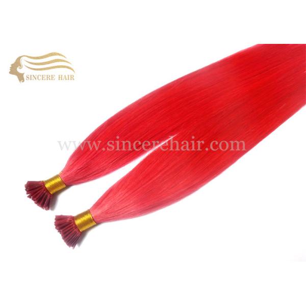 50 CM Pre Bonded I Tip Hair Extensions - 1.0 Gram Straight Red I-Tip Remy Hair Extensions For Sale