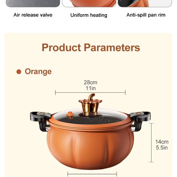 28CM Large Capacity Iron Kitchen Pressure Cooker Maifan Stone Non Stick Coating
