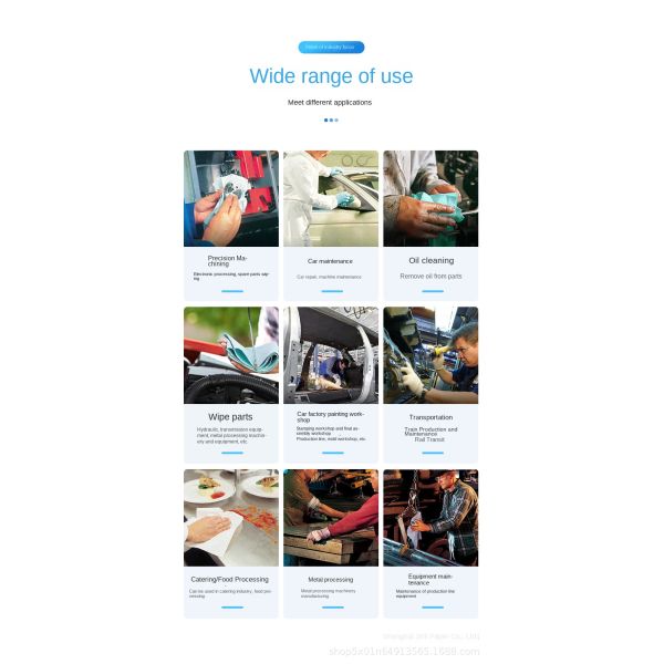 Large Roll Green Universal Industrial Wiping Cloth 30g Micro Fiber Cleaning Cloth