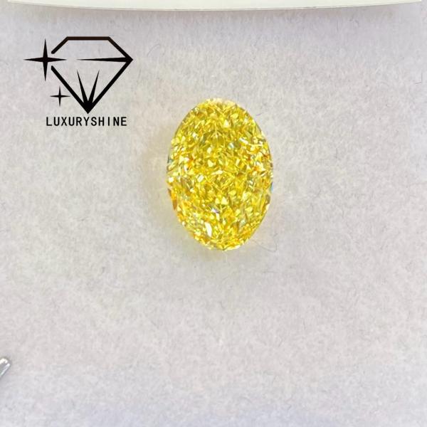LuxuryShine VVS-VS Fancy Yellow/Light Yellow/Fancy Intense/Vivid Yellow Lab Grown Diamond 1CT 2CT 3CT 4CT 5CT Oval Excellent Cut With Certificate &