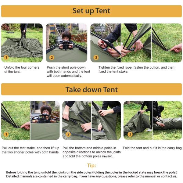 7.4lbs Waterproof Dome Pop Up Camping Tent For Family