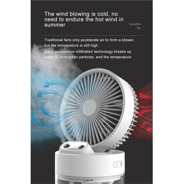 Battery Usb 4000mAh Table Cooling Fan Ultrasonic Water Mist Spray Fan