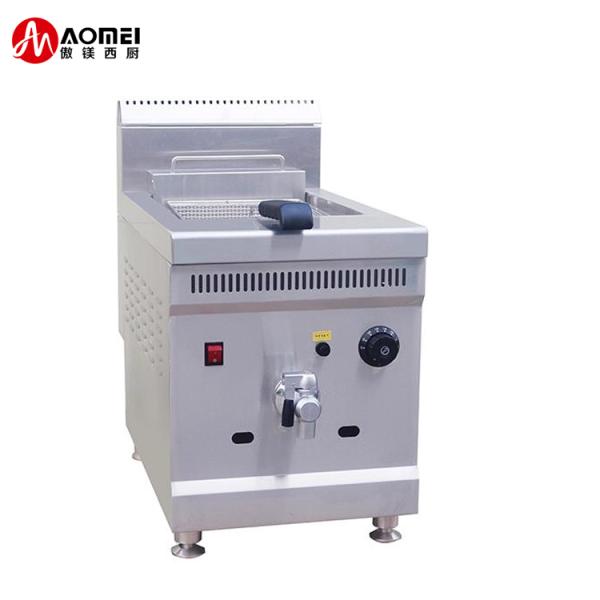 Double Tank Commercial Gas Fryer With Temperature Control Lpg Gas Deep Fryer 18L 18L