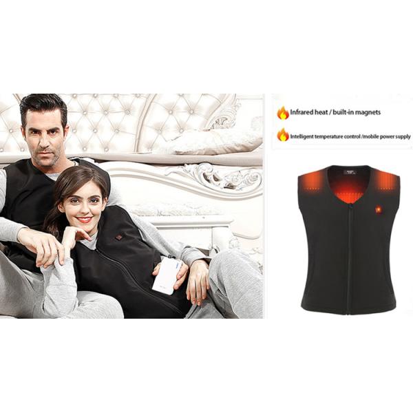 V Neck Rechargeable Heated Vest 7.4V 4400mAh Thermal Vests Ladies Spandex / Polyester