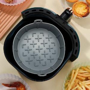 China Food Safe Silicone Kitchen Tool Easy Cleaning Air Fryer Pot Liners Reusable Basket on sale