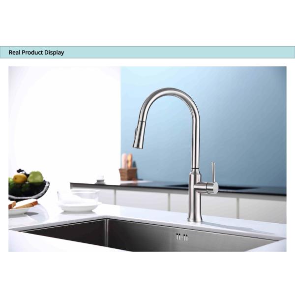 DC6V Stainless Steel Touchless Kitchen Faucet CUPC Hose Gooseneck Kitchen Mixer