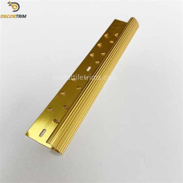 Shiny Gold Carpet Edge Trim , Anodized Carpet To Floor Transition Strip SGS Certified