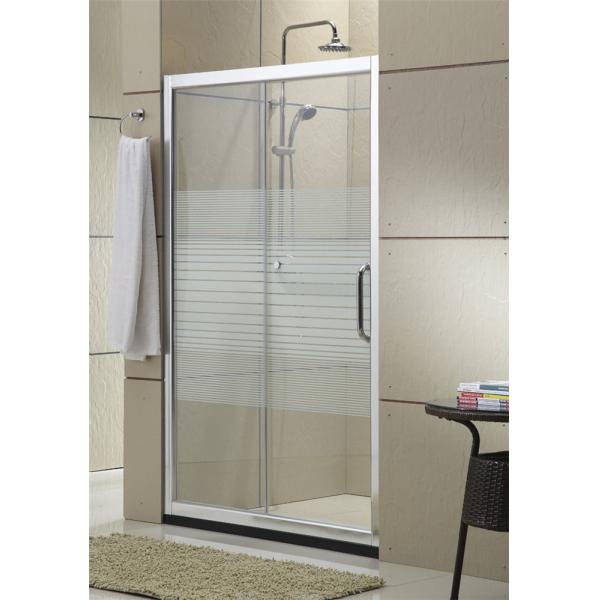 Brushed Silk Screen Printed Glass Shower Doors Aluminum Alloy With Stainless Steel Rollers For House / Apartment