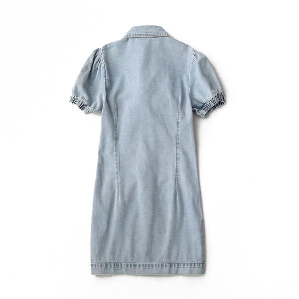 Oem Factory Manufacturer Custom Logo Elastic Slim Fit Denim Dress Street Custom Denim Clothing