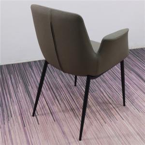 Quality Soft PU 45cm Contemporary Metal Dining Chair With Arm wholesale