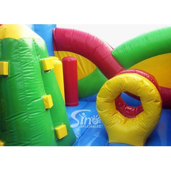 Commercial Use Outdoor Cross Rainbow Inflatable Fun City For Sale Made Of Top Quality Pvc Tarpaulin