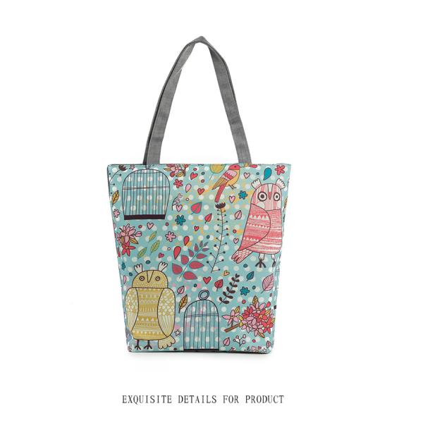 Owl Tree dolls printing women handbag canvas shoulder bag lady