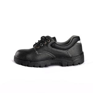 Quality Black Leather Mesh Metal PU Outsole Low Cut Puncture Resistant Construction Work Shoes wholesale
