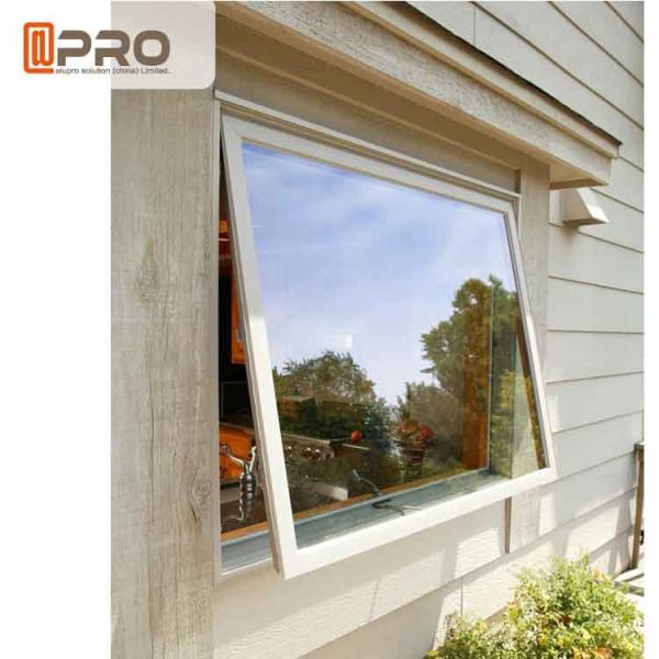 Durable Top Hung Aluminium Windows With Double Tempered Glass Powder Coating triple awning window french awning window