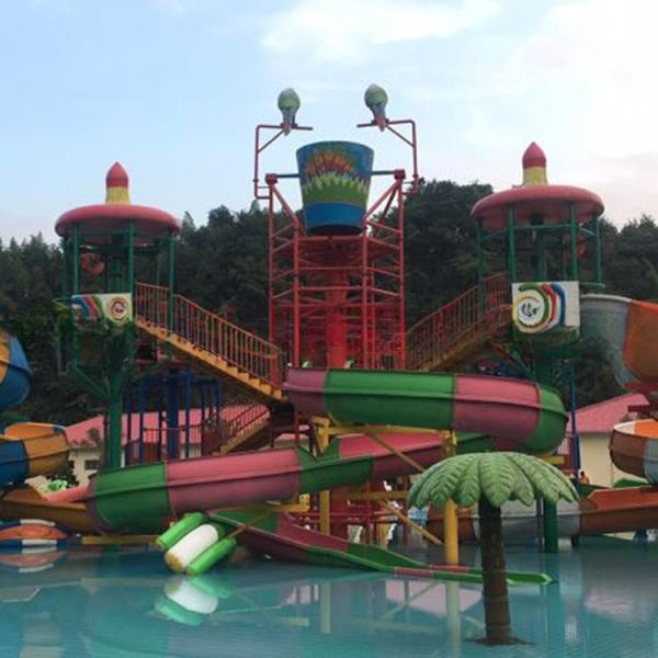 15m Height Large Splash Water Playground Fiberglass Water Play House OEM