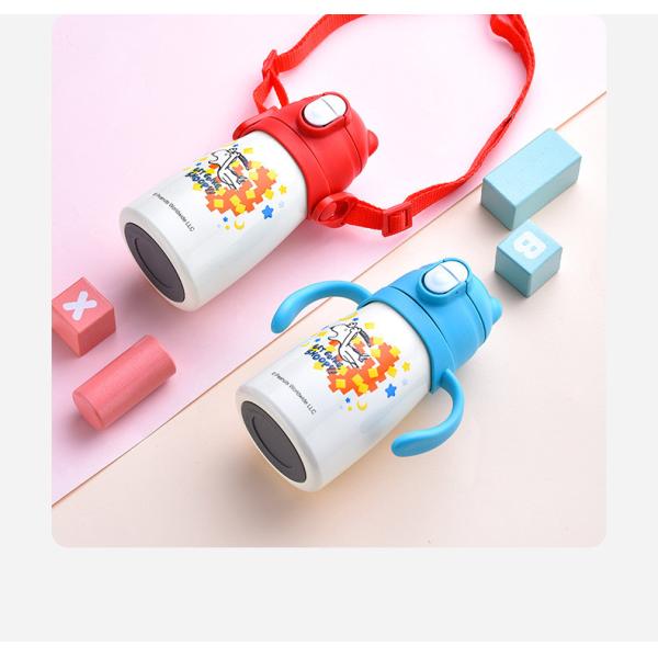 OEM 12oz Insulated Kids Water Bottles Stainless Steel With Push Button Spout