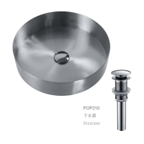 Undermount Single Round Bathroom Stainless Steel Sink Counter Top Gold