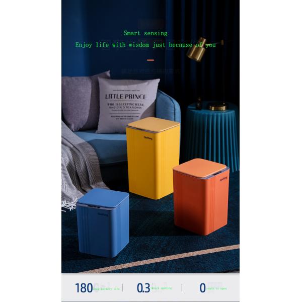 Large Color Automatic Induction Smart Plastic Trash Can for Household Kitchen with Lid