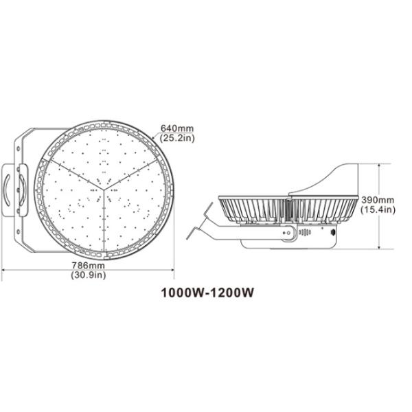 120 Degrees IP65 75000lm 600W LED Stadium Flood Lights