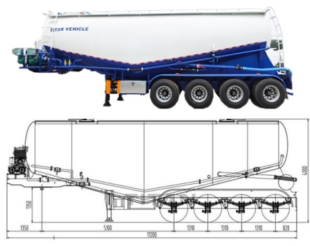 TITAN 4 Axle 40m³ Cement Tanker Semi Trailer | Cement Tanker for Sale
