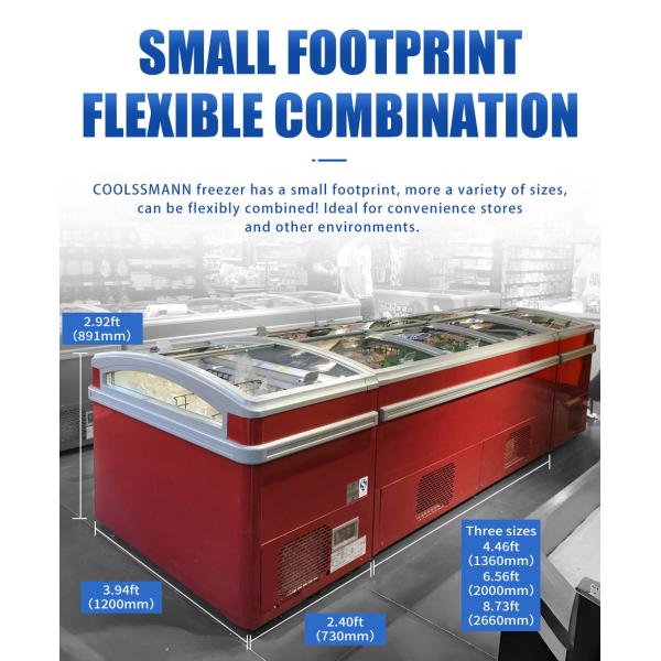 ETL Gas Station & Mini Store Two Sides Open Island Freezer