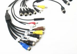 Quality Black Dc Power Cord With 4 Pin Connector To DC Connector / RCA Connector wholesale