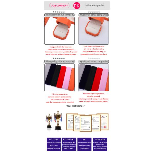 elegant handmade Purple Octagonal Velvet Jewelry Box for Necklace Earrings Bracelet Ring