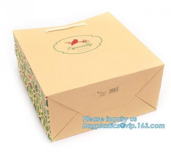 Fancy Customized Brown Kraft Paper Shopping Bag With Logo,Customized White and Black Printed Paper Shopping Bag package