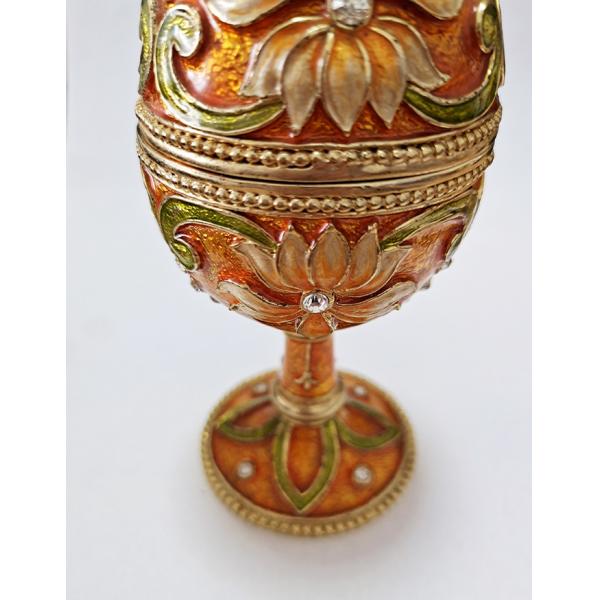 Hand Painted Enameled Faberge Egg Style Decorative Hinged Jewelry Trinket Box Unique Gift Home Decor Jewelry Box