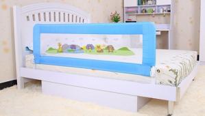 Quality Blue Portable Kids Bed Guard Rail For Queen Bed , Metal Bed Rails 150cm wholesale