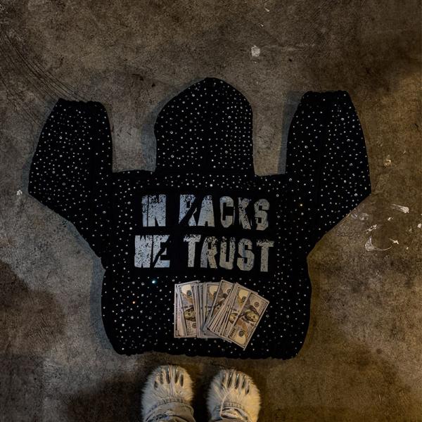 Heavyweight Black Rhinestone Hoodie Streetwear Vintage Distressed Hoodie Windproof