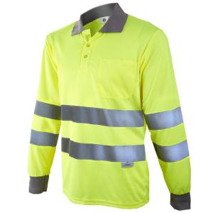 Quality S-4XL Long Sleeve Polo Shirts Reflective 150gsm Technical Fabric Shirt wholesale