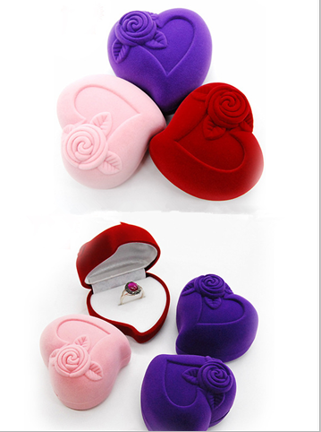 Flocking velvet ornaments box wholesale ring ear jewelry nail box
