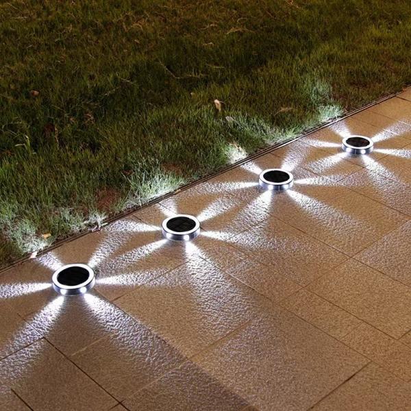 Aluminum Buried LED Solar Pathway Lights 3500K Underground Garden Decorated