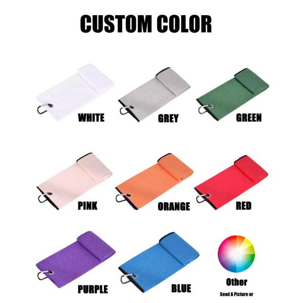 Wholesale Golf Club Accessories Metal Embroidery Waffle Microfiber Golf Towels with Customize Logo