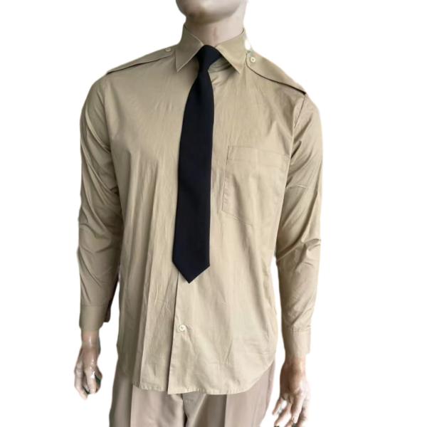 Customizable Security Guard Uniform Shirt With Tie Polyester Cotton Blend
