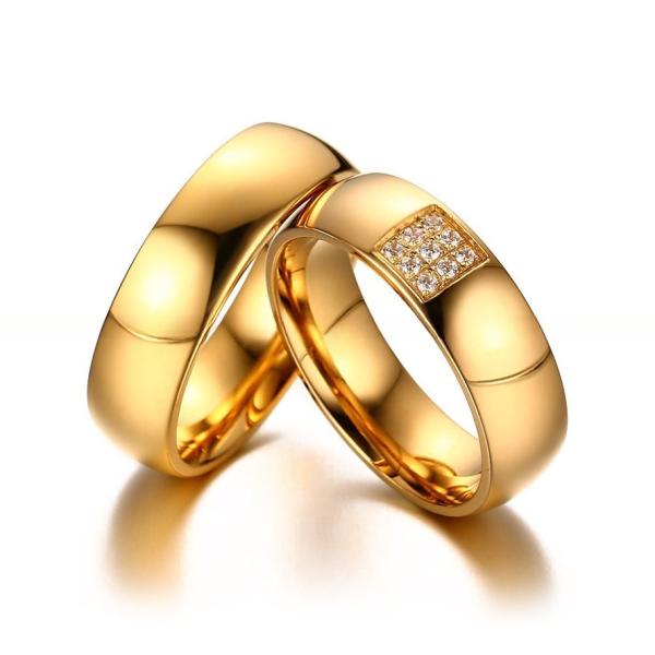 18K Gold Cz Stainless Steel Rings Third Party Appraisal For Womens Mens Wedding