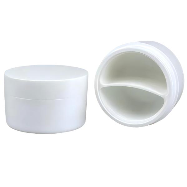50g Empty Plastic PP Cosmetic Jar Plastic PP White Cosmetic Jar With Spoon And Sealing Ring/face Cream Jar
