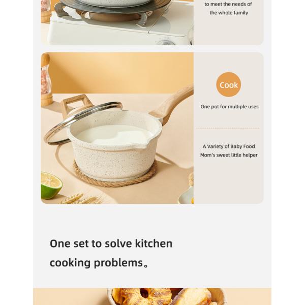 Custom Pots And Pans Maifan Stone Non-stick Coating Nonstick Kitchen Ware Cookware Sets Aluminum Cooking Pots Sets