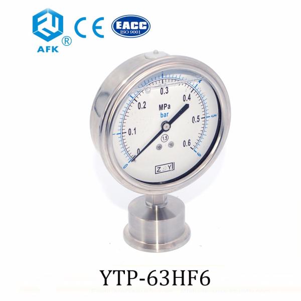 Tri - Clamp Connect Gas Leak Test Gauge , Sanitary Type Lp Gas Pressure Gauge