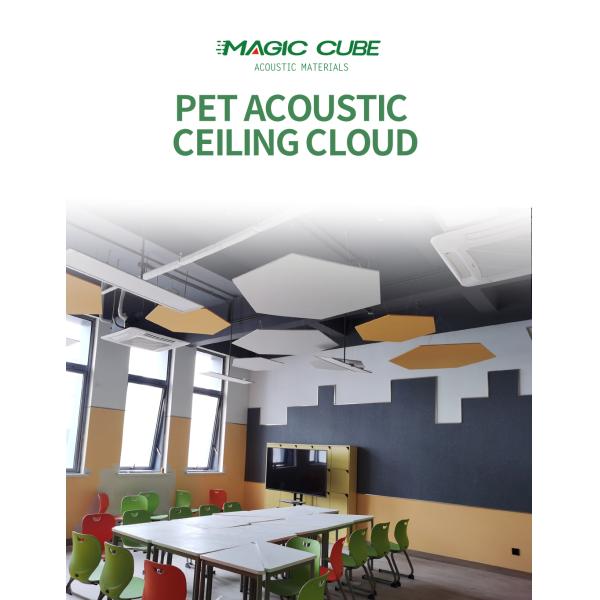Polyester Fiber Sound Dampening Ceiling Tiles Decorative Design for Hotel