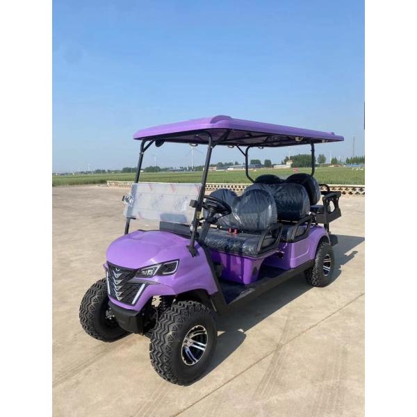 High-Resilience Leather Seats 6-Seater Electric Golf Cart Independent Suspension Large Screen LED Lights
