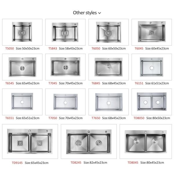 Cabinet Top Mount Stainless Steel Farmhouse Sink 16 Gauge 65x51