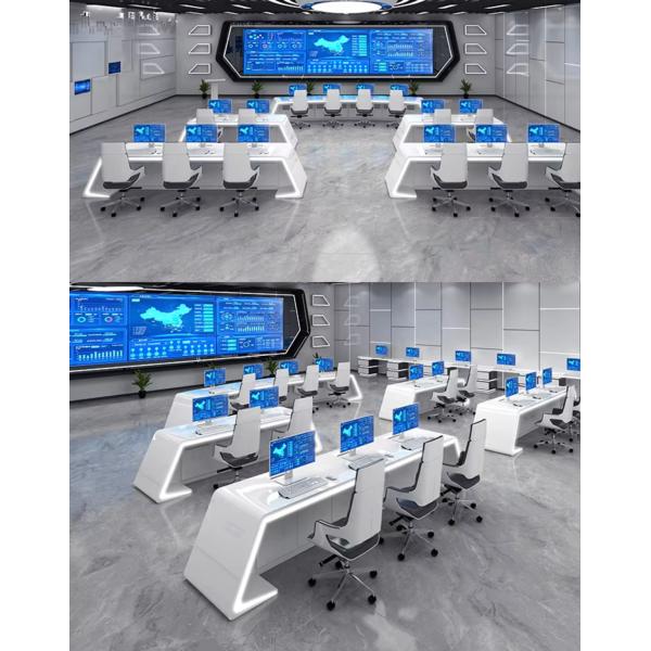 Commercial Led Studio Command Center Monitor Console Workstation Desk Furniture